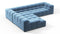 Tufted - Tufted Sectional, Left Corner, Aegean Blue Velvet