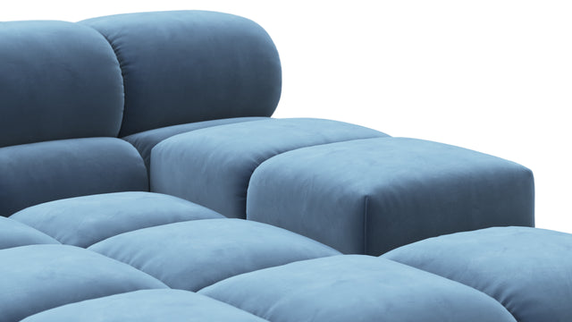 Tufted - Tufted Sectional, Right Corner, Aegean Blue Velvet