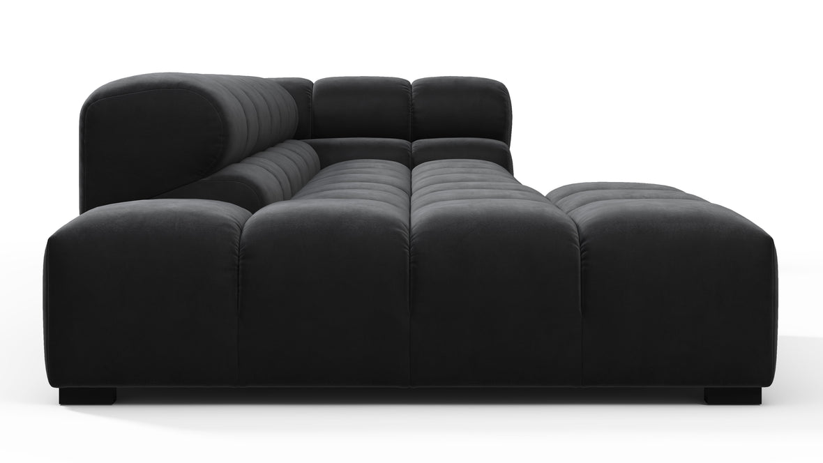 Tufted - Tufted Sectional, Small L, Left, Black Velvet