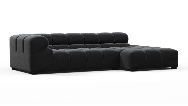 Tufty - Tufty Sectional, Small L, Right, Black Velvet