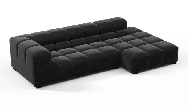 Tufted - Tufted Sectional, Small L, Right, Black Velvet