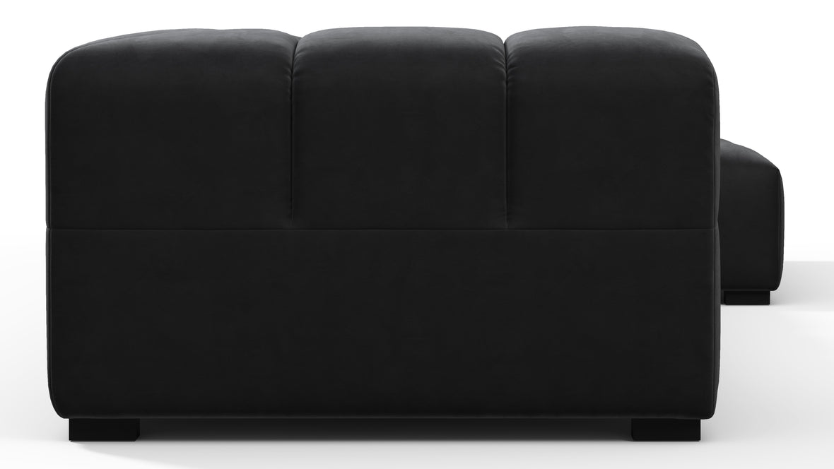 Tufty - Tufty Sectional, Small L, Right, Black Velvet