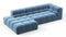 Tufted - Tufted Sectional, Small L, Left, Aegean Blue Velvet