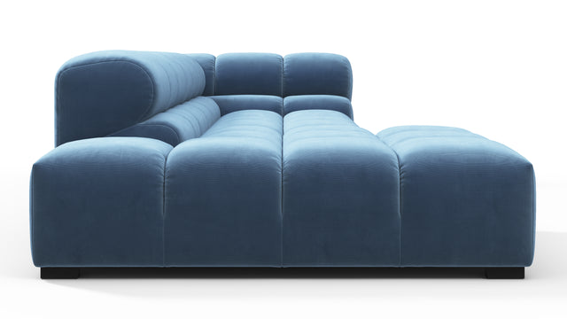 Tufted - Tufted Sectional, Small L, Left, Aegean Blue Velvet