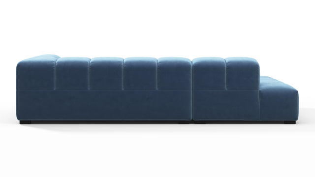 Tufted - Tufted Sectional, Small L, Left, Aegean Blue Velvet