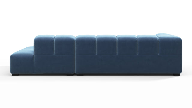 Tufty - Tufty Sectional, Small L, Right, Aegean Blue Velvet