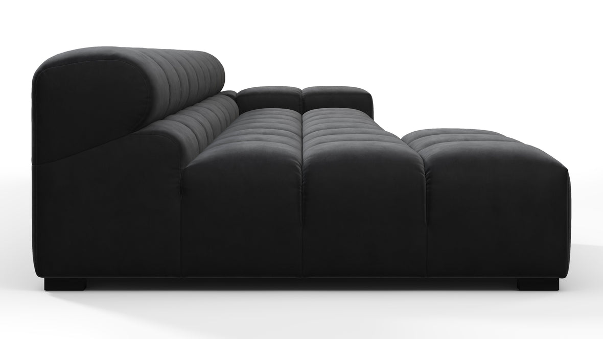 Tufted - Tufted Sectional, Small, Left Chaise, Black Velvet