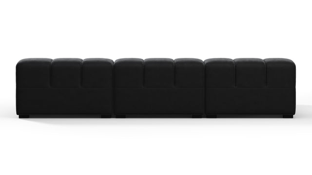 Tufted - Tufted Sectional, Small, Left Chaise, Black Velvet