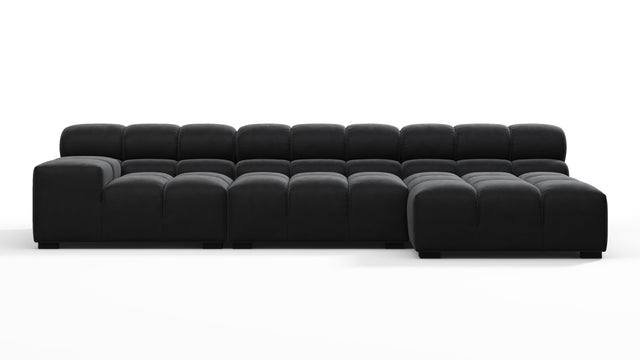 Tufted - Tufted Sectional, Small, Right Chaise, Black Velvet