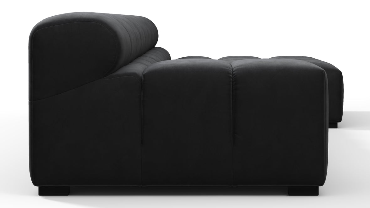 Tufted - Tufted Sectional, Small, Right Chaise, Black Velvet