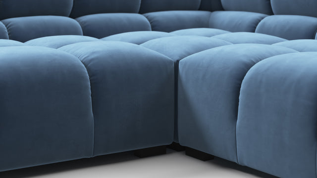 Tufted - Tufted Sectional, U Shape, Aegean Blue Velvet