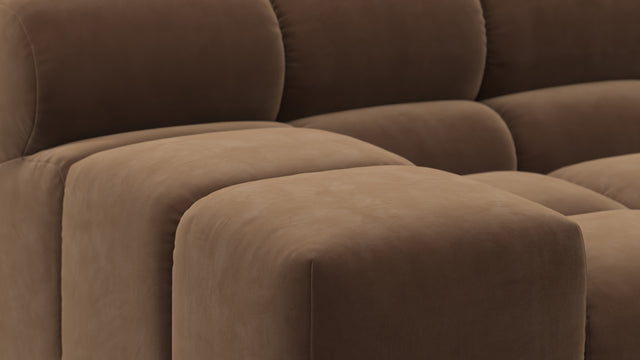 Tufted - Tufted Sectional, Extra Deep Sofa, Mocha Velvet