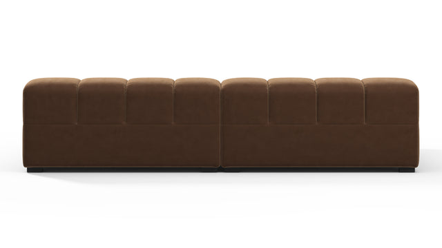 Tufted - Tufted Sectional, Extra Deep Sofa, Mocha Velvet