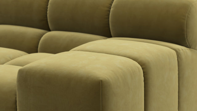 Tufty - Tufty Sectional, Extra Deep Sofa, Olive Gold Velvet