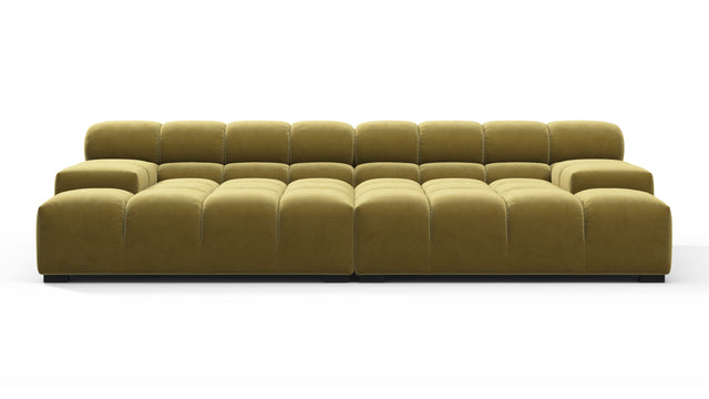 Tufty - Tufty Sectional, Extra Deep Sofa, Olive Gold Velvet