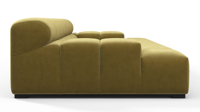 Tufted - Tufted Sectional, Extra Deep Sofa, Olive Gold Velvet