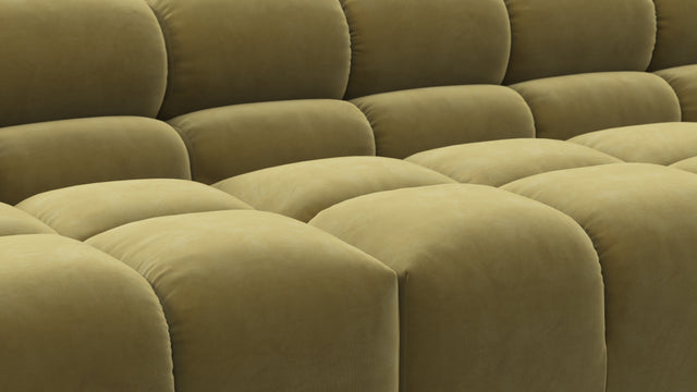 Tufted - Tufted Sectional, Extra Large Left Corner, Olive Gold Velvet