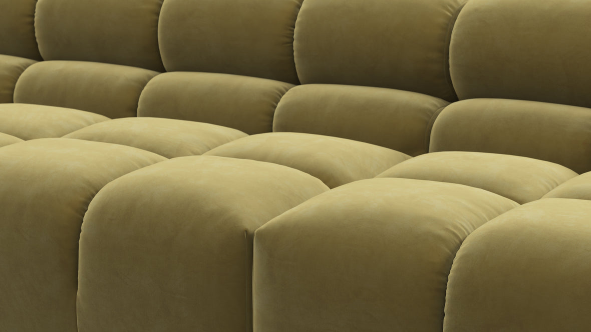 Tufted - Tufted Sectional, Extra Large Right Corner, Olive Gold Velvet