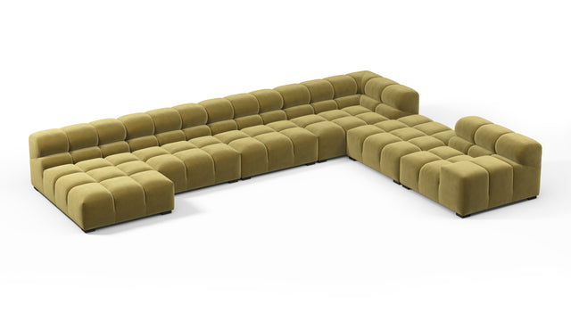 Tufty - Tufty Sectional, Extra Large Right Corner, Olive Gold Velvet