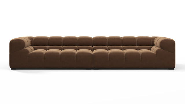 Tufted - Tufted Sectional, Extra Large Sofa, Mocha Velvet