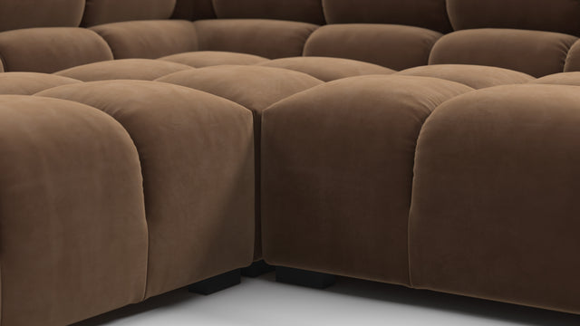 Tufted - Tufted Sectional, Large Left Corner, Mocha Velvet