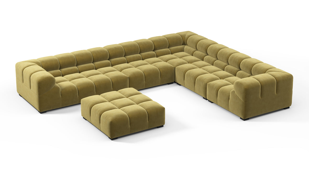 Tufty - Tufty Sectional, Large Right Corner, Olive Gold Velvet