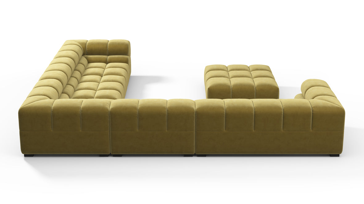 Tufty - Tufty Sectional, Large Right Corner, Olive Gold Velvet