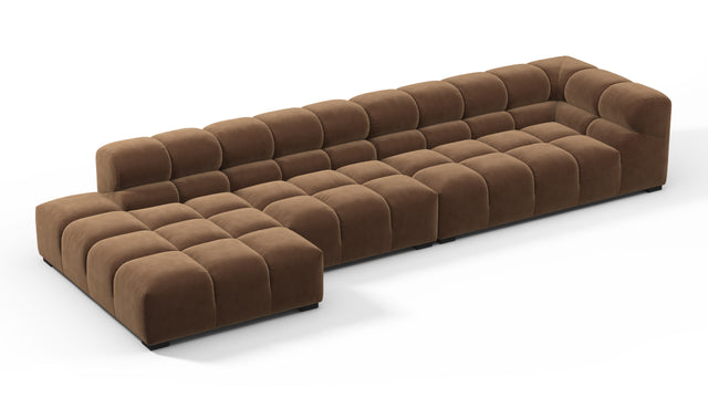 Tufty - Tufty Sectional, Large, Left Chaise, Mocha Velvet