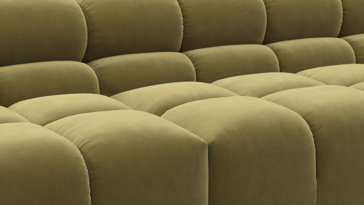 Tufted - Tufted Sectional, Large, Left Chaise, Olive Gold Velvet