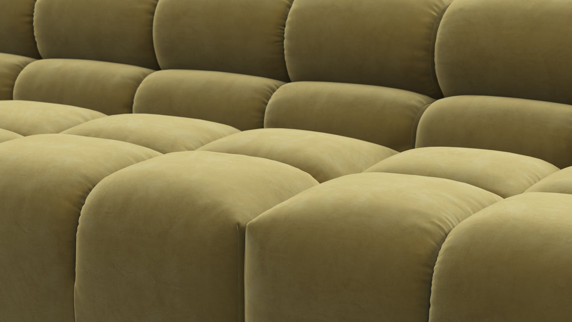 Tufted - Tufted Sectional, Large, Right Chaise, Olive Gold Velvet