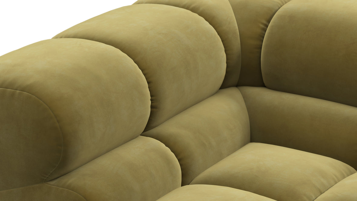 Tufted - Tufted Sectional, Large, Right Chaise, Olive Gold Velvet