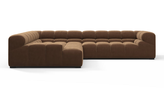 Tufty - Tufty Sectional, Left Corner, Mocha Velvet