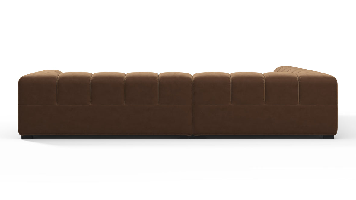 Tufty - Tufty Sectional, Left Corner, Mocha Velvet