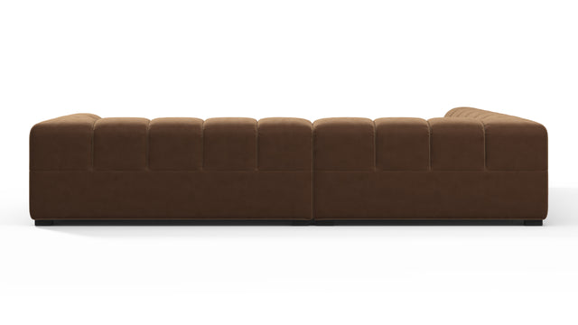 Tufty - Tufty Sectional, Left Corner, Mocha Velvet