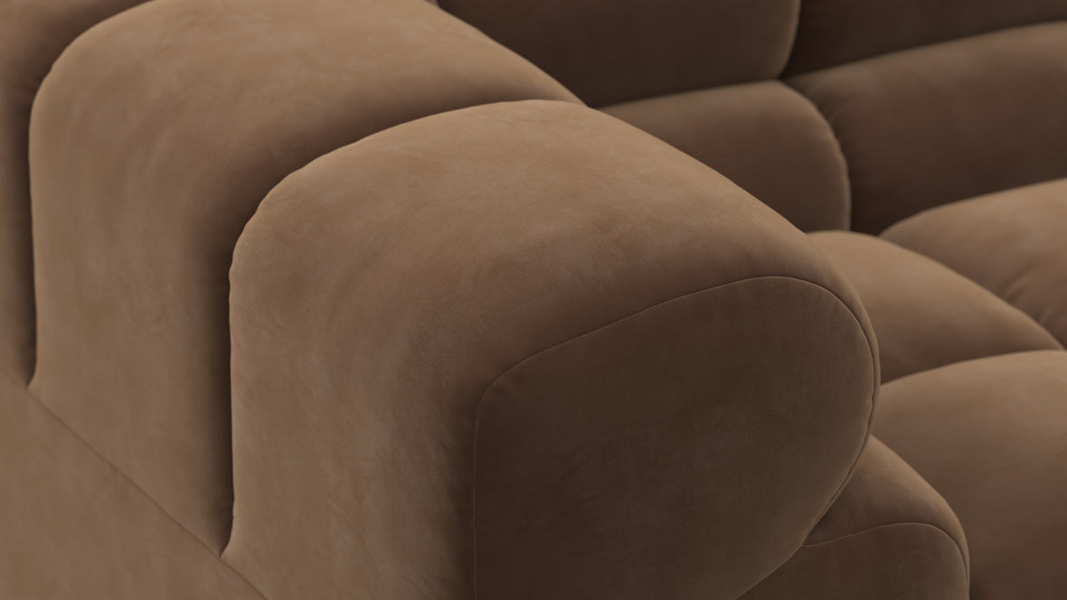 Tufted - Tufted Sectional, Right Corner, Mocha Velvet