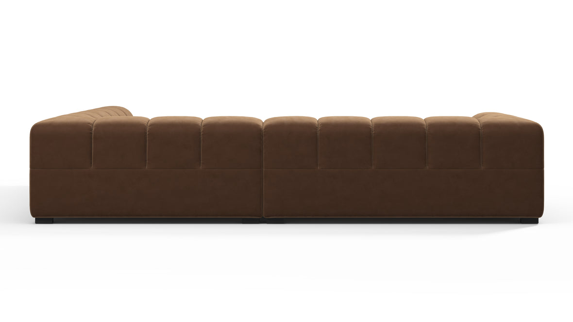 Tufted - Tufted Sectional, Right Corner, Mocha Velvet