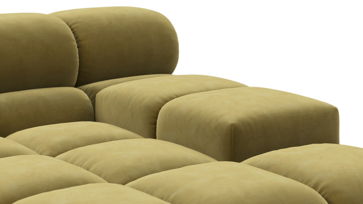 Tufted - Tufted Sectional, Right Corner, Olive Gold Velvet