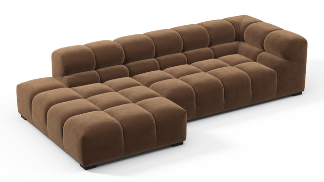 Tufted - Tufted Sectional, Small L, Left, Mocha Velvet