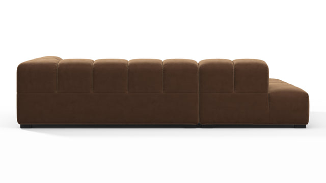 Tufted - Tufted Sectional, Small L, Left, Mocha Velvet