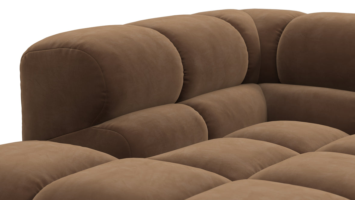 Tufty - Tufty Sectional, Small L, Right, Mocha Velvet