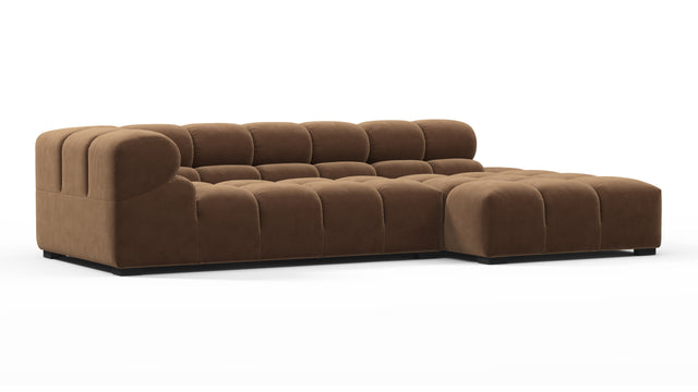 Tufty - Tufty Sectional, Small L, Right, Mocha Velvet