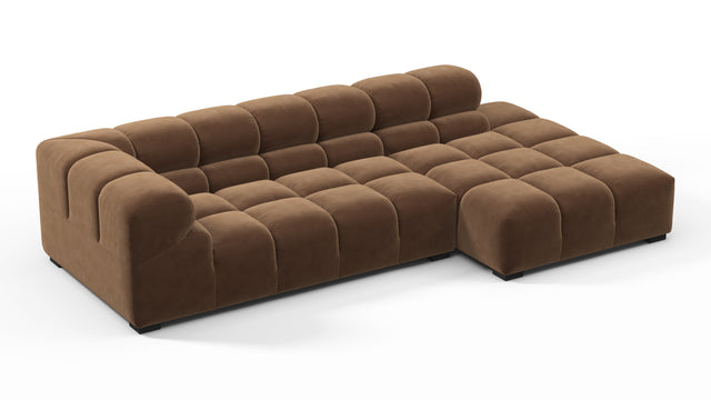 Tufty - Tufty Sectional, Small L, Right, Mocha Velvet