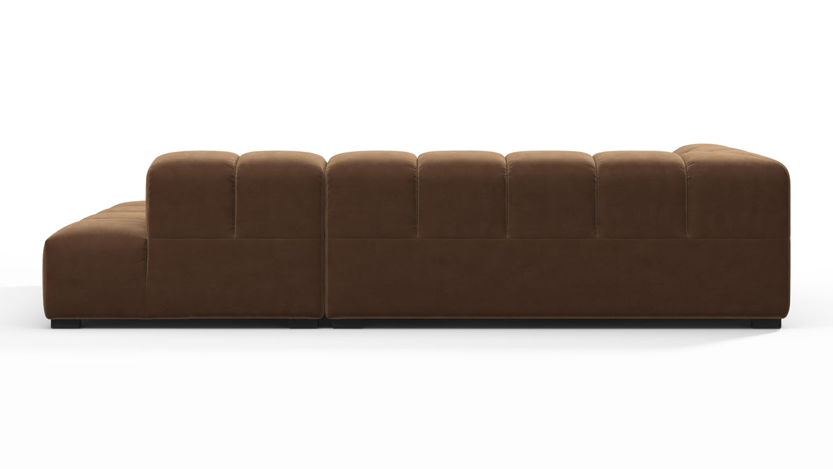 Tufted - Tufted Sectional, Small L, Right, Mocha Velvet