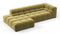 Tufted - Tufted Sectional, Small L, Left, Olive Gold Velvet