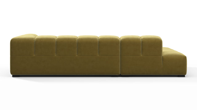 Tufted - Tufted Sectional, Small L, Left, Olive Gold Velvet