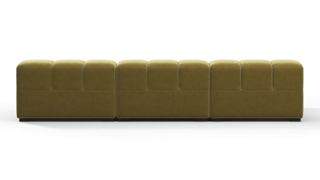 Tufted - Tufted Sectional, Small, Left Chaise, Olive Gold Velvet