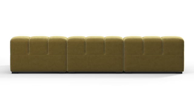 Tufted - Tufted Sectional, Small, Right Chaise, Olive Gold Velvet