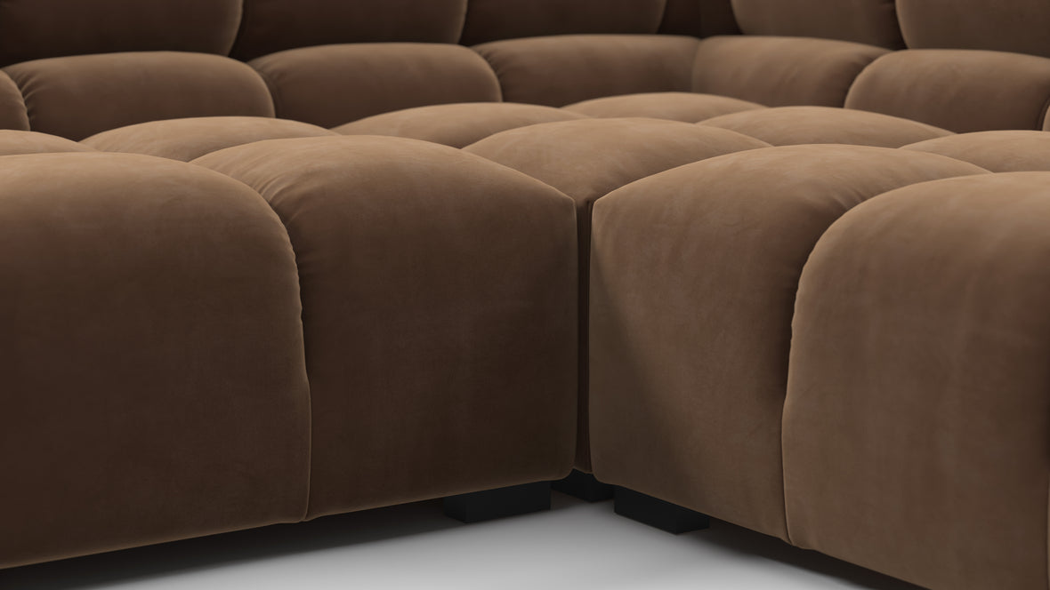 Tufted - Tufted Sectional, U Shape, Mocha Velvet