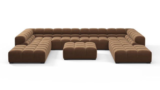 Tufted - Tufted Sectional, U Shape, Mocha Velvet