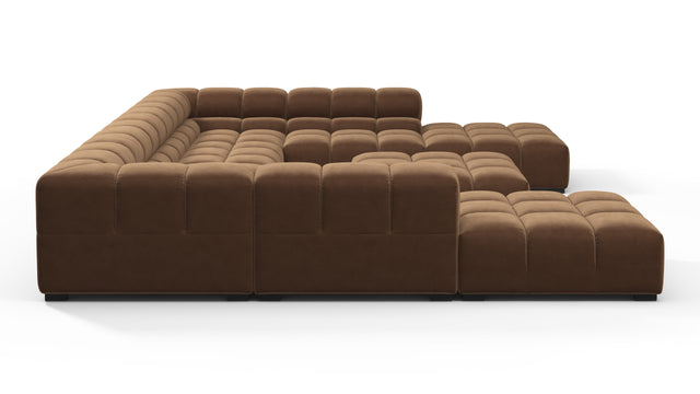 Tufty - Tufty Sectional, U Shape, Mocha Velvet